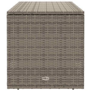 Graue Outdoor-Kissenbox aus Poly Rattan - 100 cm