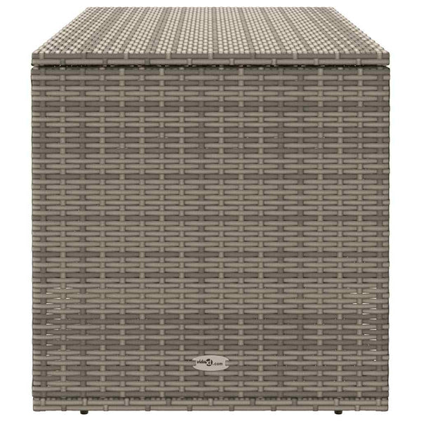 Graue Outdoor-Kissenbox aus Poly Rattan - 100 cm