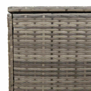 Graue Outdoor-Kissenbox aus Poly Rattan - 100 cm