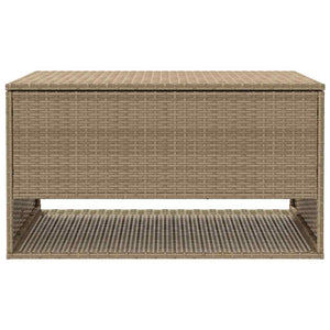 Beige Outdoor Kissenbox Poly Rattan 100 cm