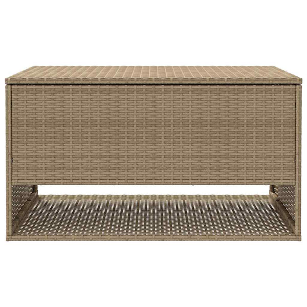 Beige Outdoor Kissenbox Poly Rattan 100 cm