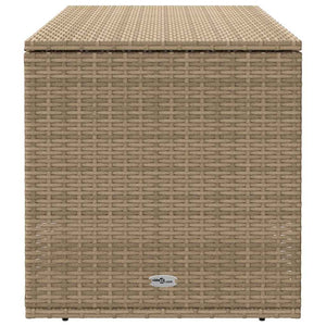 Beige Outdoor Kissenbox Poly Rattan 100 cm