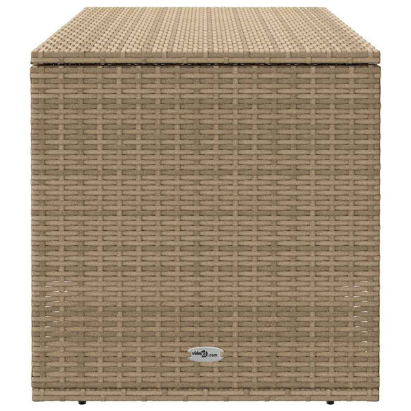 Beige Outdoor Kissenbox Poly Rattan 100 cm