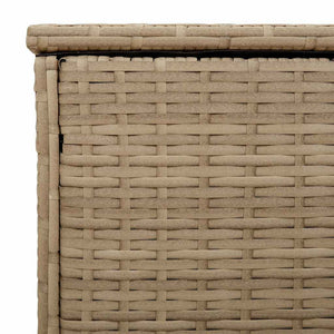Beige Outdoor Kissenbox Poly Rattan 100 cm
