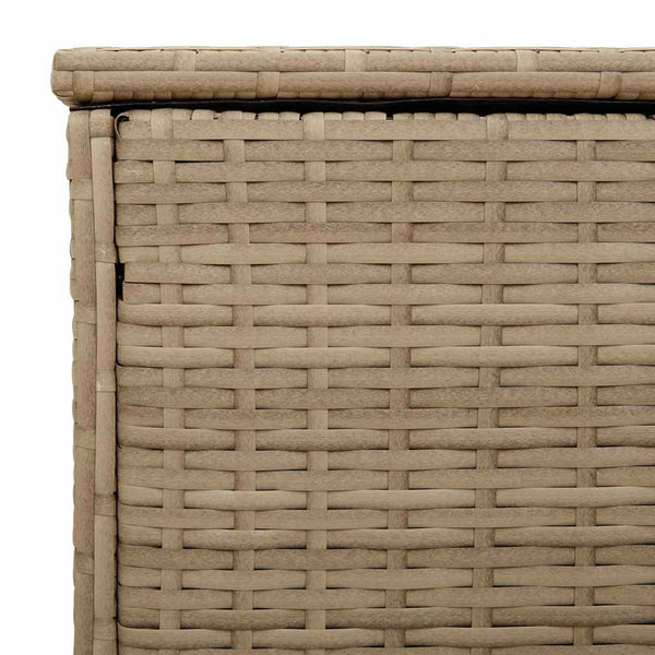Beige Outdoor Kissenbox Poly Rattan 100 cm