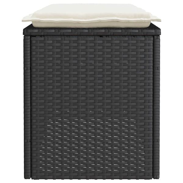 Schwarze Gartenbank mit Kissen 110 cm