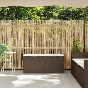 Gartenbank Braun mit Kissen Poly Rattan 110 cm