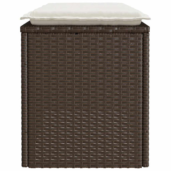 Gartenbank Braun mit Kissen Poly Rattan 110 cm