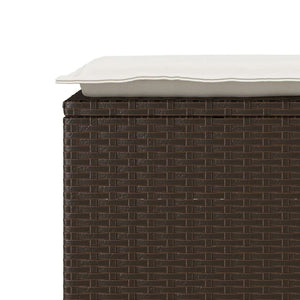 Gartenbank Braun mit Kissen Poly Rattan 110 cm
