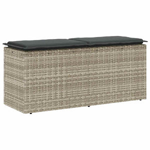 Gartenbank Hellgrau mit Kissen 110 cm