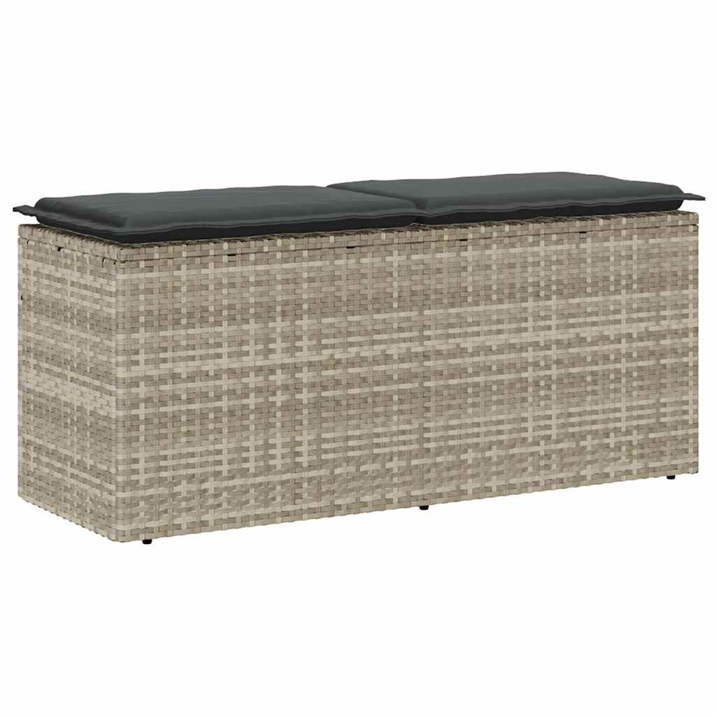 Gartenbank Hellgrau mit Kissen 110 cm