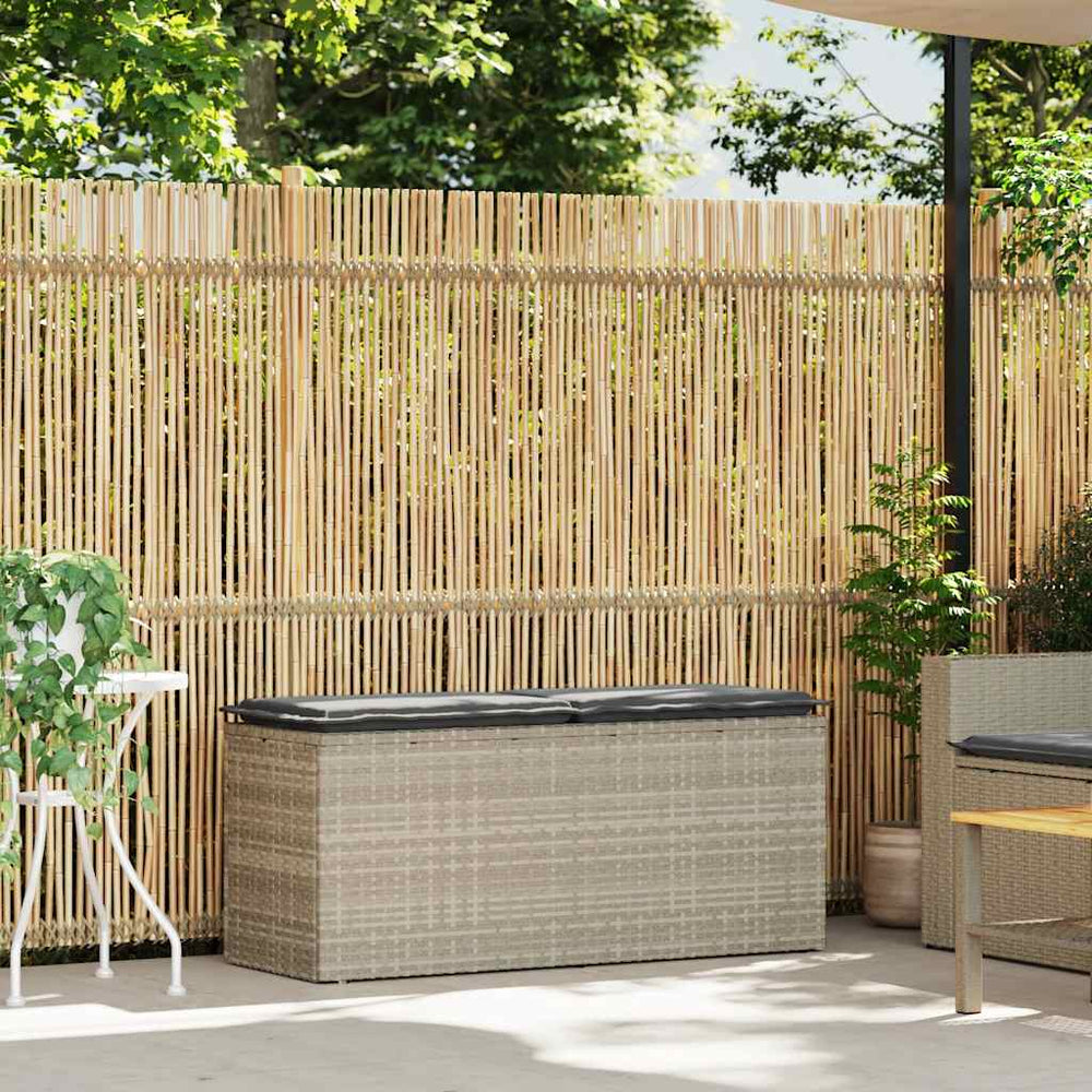 Gartenbank Hellgrau mit Kissen 110 cm