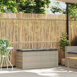 Gartenbank Hellgrau mit Kissen 110 cm