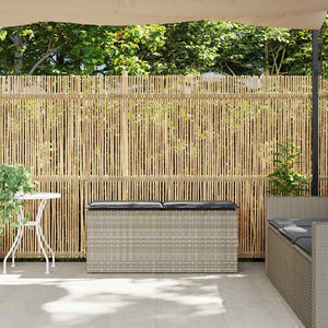 Gartenbank Hellgrau mit Kissen 110 cm