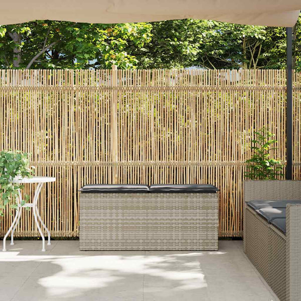 Gartenbank Hellgrau mit Kissen 110 cm