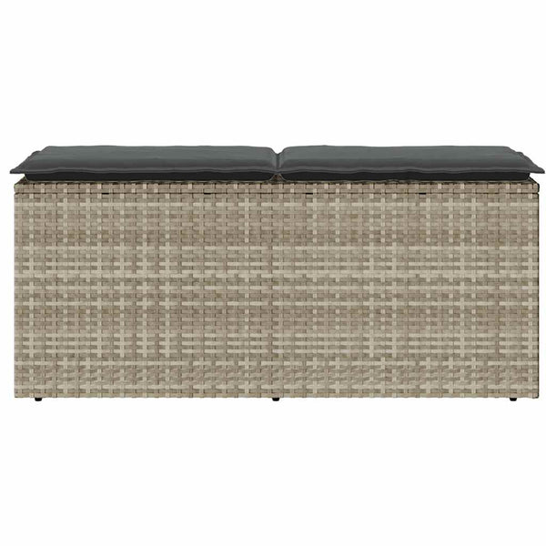 Gartenbank Hellgrau mit Kissen 110 cm