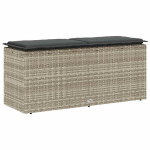 Gartenbank Hellgrau mit Kissen 110 cm