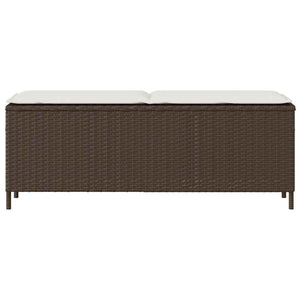 Gartenbank Braun mit Kissen 110 cm Poly Rattan