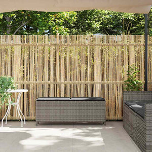 Gartenbank Grau mit Kissen 110 cm Poly Rattan