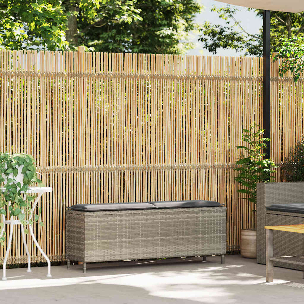 Gartenbank Hellgrau mit Kissen 110 cm