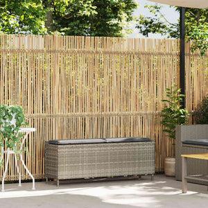 Gartenbank Hellgrau mit Kissen 110 cm