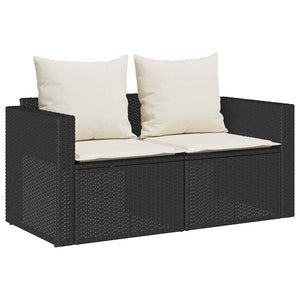 5-tlg. Garten Sofagarnitur Schwarz Poly Rattan