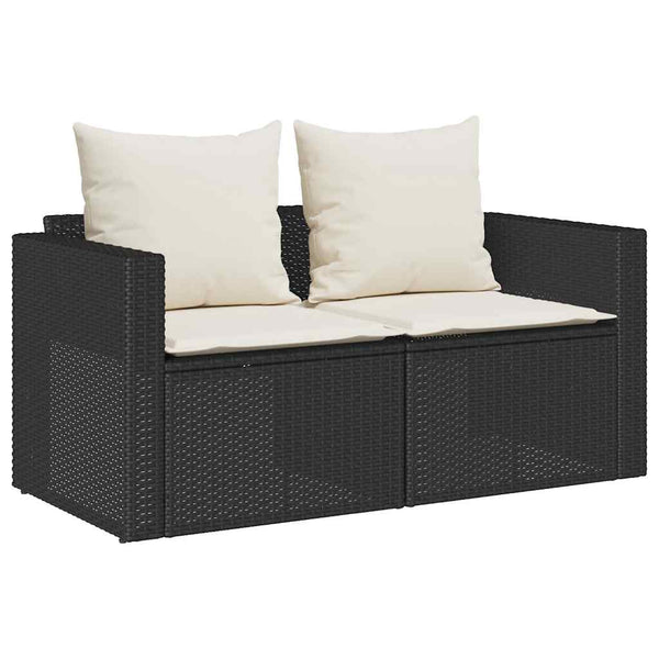 5-tlg. Garten Sofagarnitur Schwarz Poly Rattan