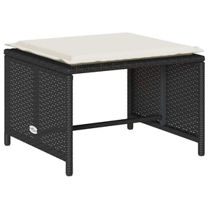5-tlg. Garten Sofagarnitur Schwarz Poly Rattan