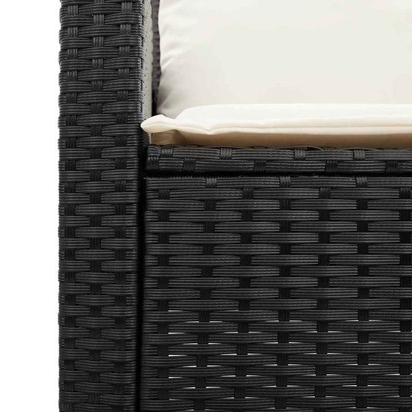 5-tlg. Garten Sofagarnitur Schwarz Poly Rattan