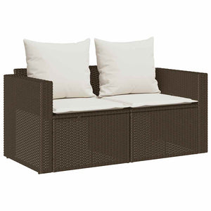 5-tlg. Garten Sofagarnitur Braun Poly Rattan