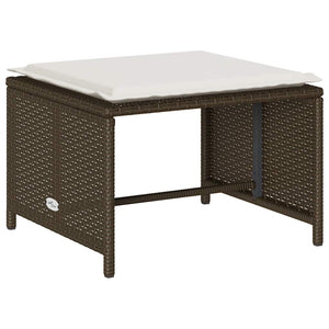 5-tlg. Garten Sofagarnitur Braun Poly Rattan