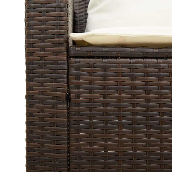 5-tlg. Garten Sofagarnitur Braun Poly Rattan
