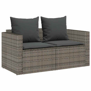 5-tlg. Garten Sofagarnitur Grau Poly Rattan