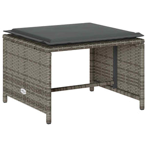 5-tlg. Garten Sofagarnitur Grau Poly Rattan
