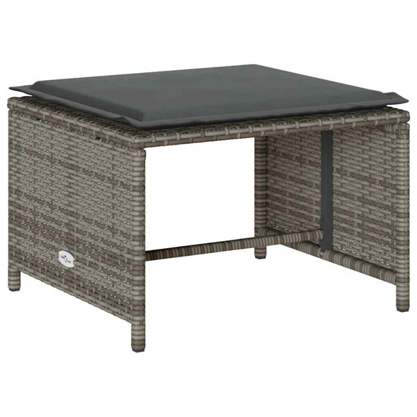 5-tlg. Garten Sofagarnitur Grau Poly Rattan