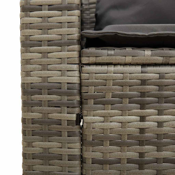 5-tlg. Garten Sofagarnitur Grau Poly Rattan