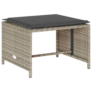 5-tlg. Garten-Sofagarnitur Hellgrau Poly Rattan
