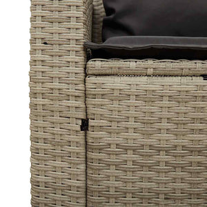 5-tlg. Garten-Sofagarnitur Hellgrau Poly Rattan