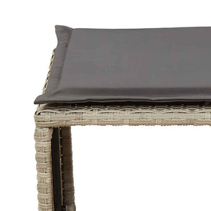 5-tlg. Garten-Sofagarnitur Hellgrau Poly Rattan