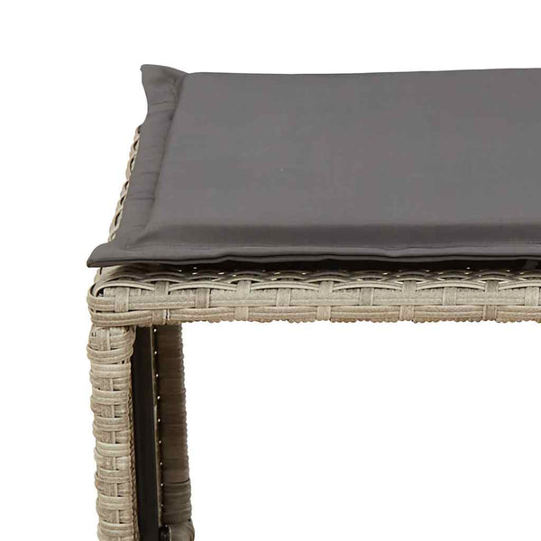 5-tlg. Garten-Sofagarnitur Hellgrau Poly Rattan