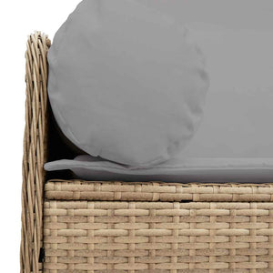 vidaXL Canapé de jardin 3 places avec coussins en polyrotin beige