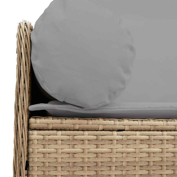 vidaXL Canapé de jardin 3 places avec coussins en polyrotin beige