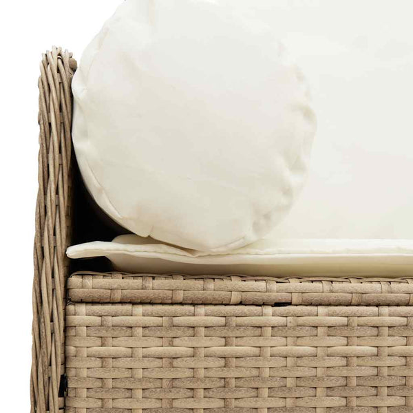 vidaXL Canapé de jardin 3 places avec coussins en polyrotin beige