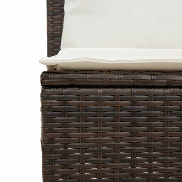 3-tlg. Garten Essgruppe Braun Poly Rattan