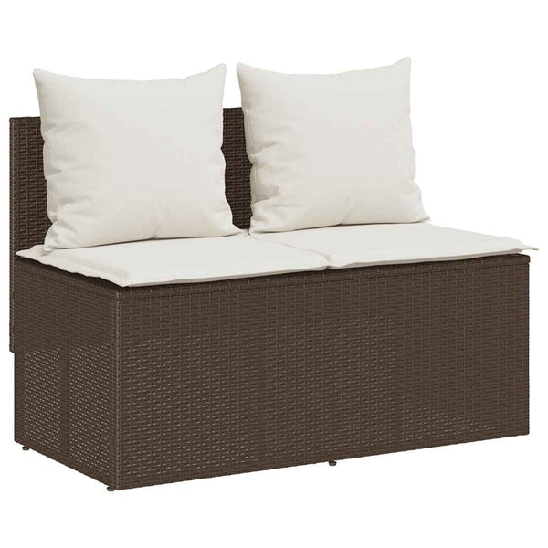 3-tlg. Garten Essgruppe Braun Poly Rattan