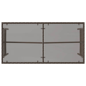 3-tlg. Garten Essgruppe Braun Poly Rattan
