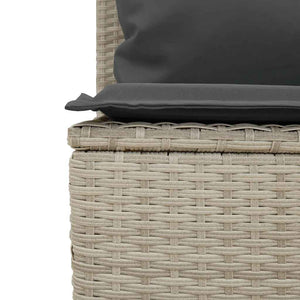 3-tlg. Garten Essgruppe Hellgrau Poly Rattan