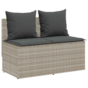 3-tlg. Garten Essgruppe Hellgrau Poly Rattan