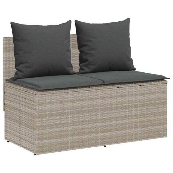 3-tlg. Garten Essgruppe Hellgrau Poly Rattan