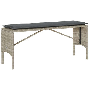 3-tlg. Garten Essgruppe Hellgrau Poly Rattan